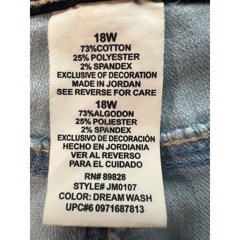 GV Women's Capri Jeans Sz 18 Stretch 18W Blue Button Hem Dream Wash W38 L20.5 - Picture 8 of 13